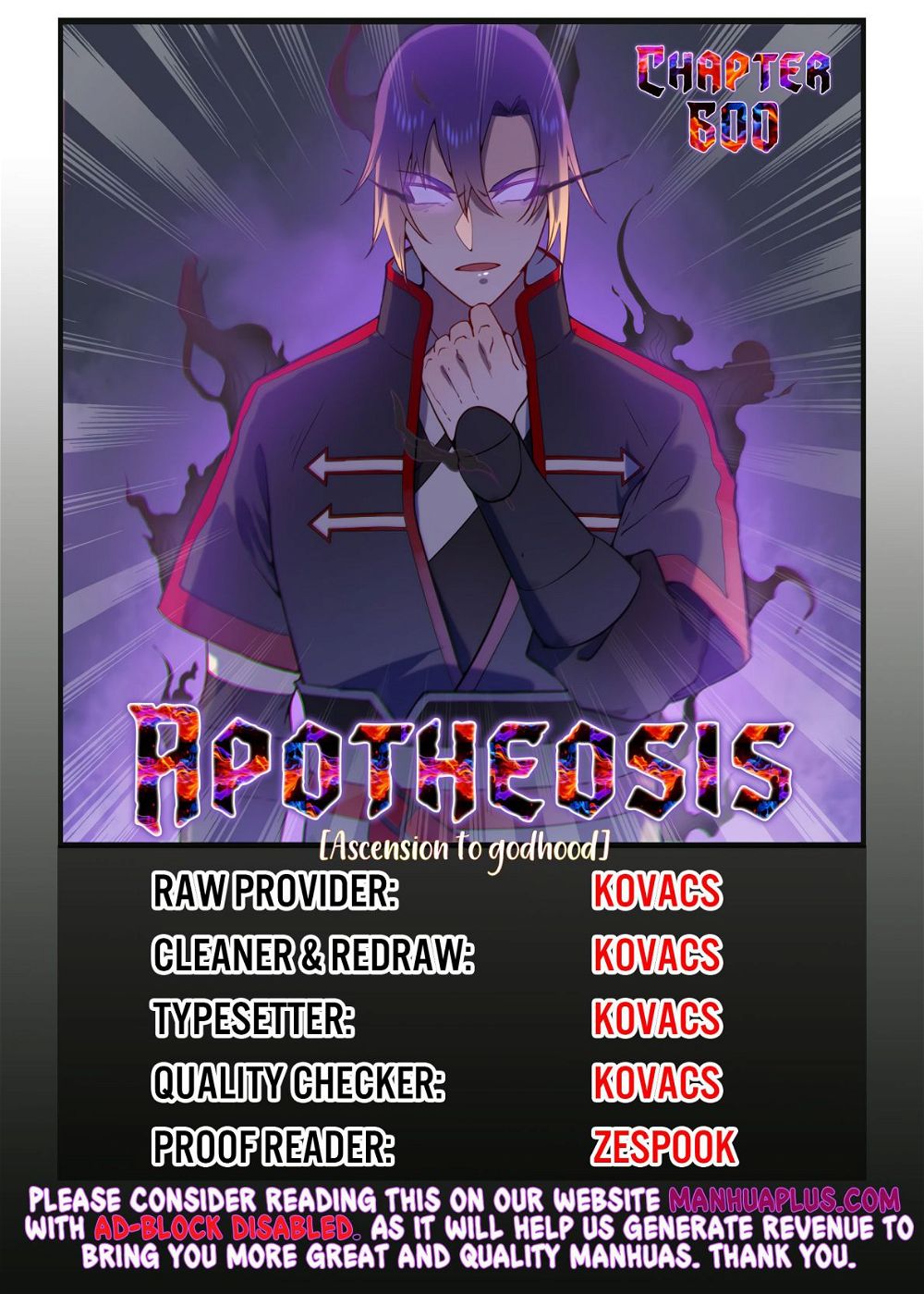 Apotheosis – Elevation to the status of a god Chapter 600 - Page 1